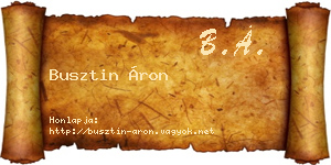 Busztin Áron névjegykártya